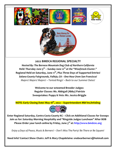 2022 BMDCA REGIONAL SPECIALTY FLYER