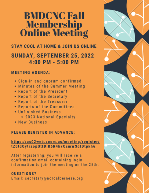 BMDCNC Fall Membership Meeting